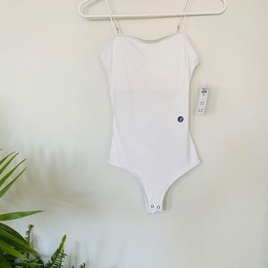 Hollister white ribbed bodysuit NWT S